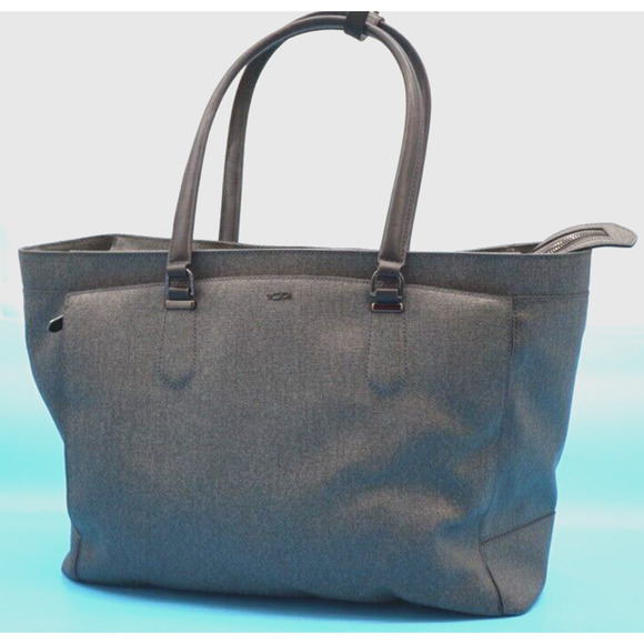TUMI 79392EG TOTE BAG, HAND BAG, BUSINESS BAG PVC LEATHER BROWN GRAY 6×16×12 in